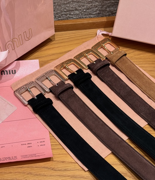 미우미우 여성 스웨이드 벨트 30mm 5칼라