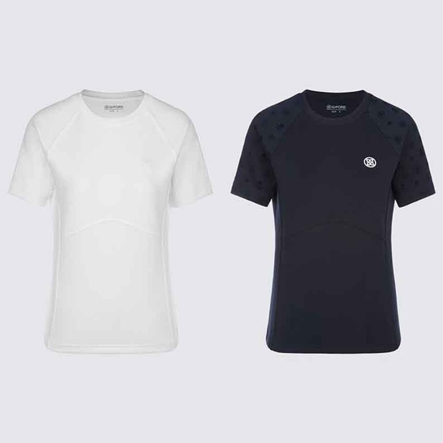 지포어 여성 로고 라운드 반팔 티셔츠 2칼라