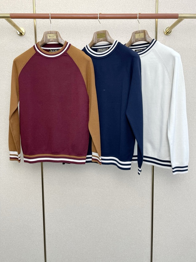 로로피아나 크루넥 니트 스웨터 3칼라