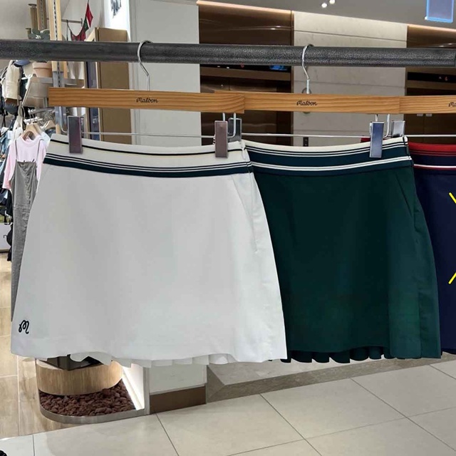 말본 여성 플리츠 스커트 2칼라