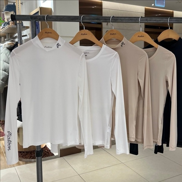 말본 여성 이너 긴팔티 2칼라