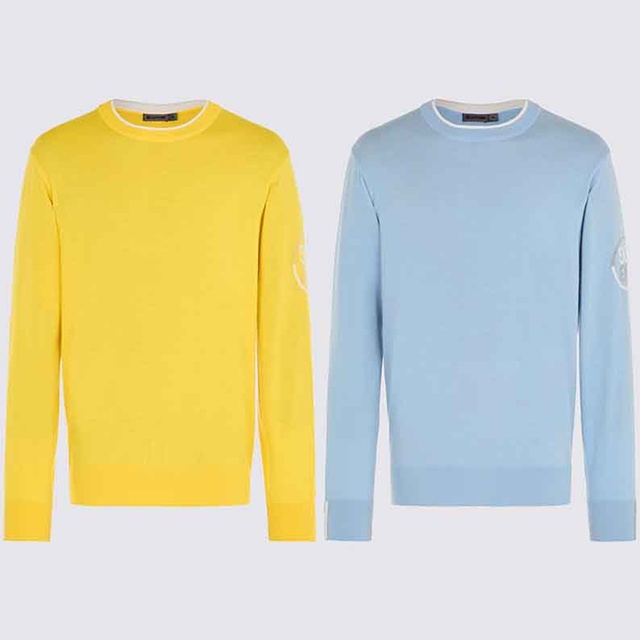 지포어 남성 캐시미어 혼방 크루넥 스웨터 2칼라