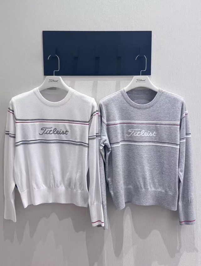 타이틀리스트 여성 크루넥 니트 스웨터 2칼라