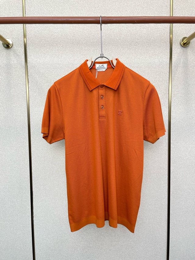 에르메스 폴로 니트 카라 반팔 니트