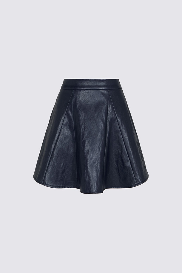 지포어 여성 페이크 레더 인조 가죽 스커트