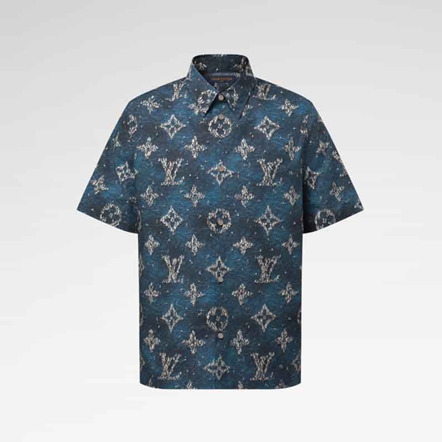 루이비통 프린티드 모노그램 쇼트 슬리브드 반팔 셔츠 1AHVU1