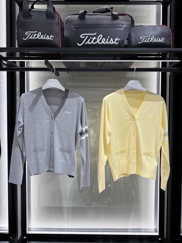 타이틀리스트 여성 브이넥 가디건 2칼라