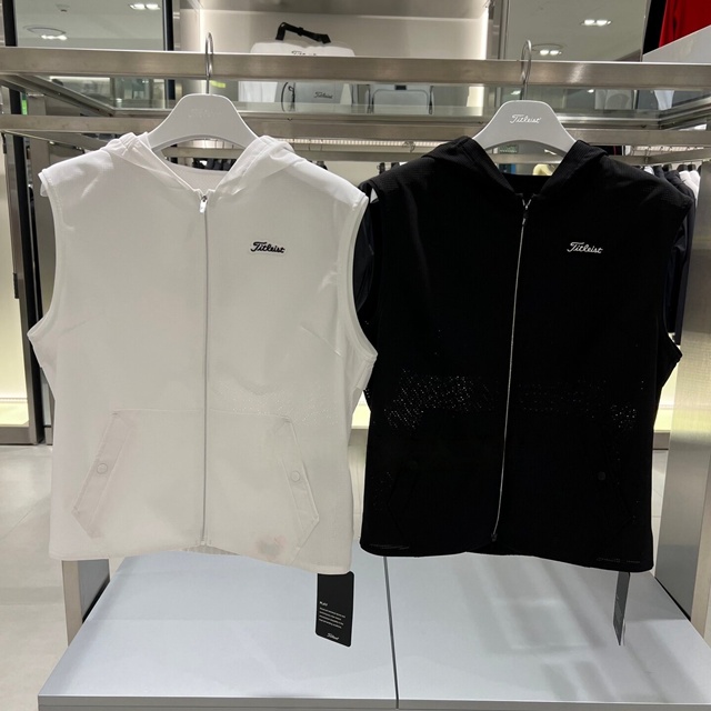 타이틀리스트 여성 후드 베스트 집업 조끼 2칼라