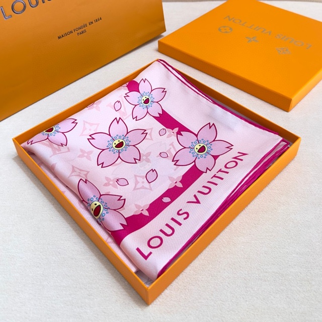 루이비통 LV x TM 모노그램 체리 블라썸 스퀘어 스카프