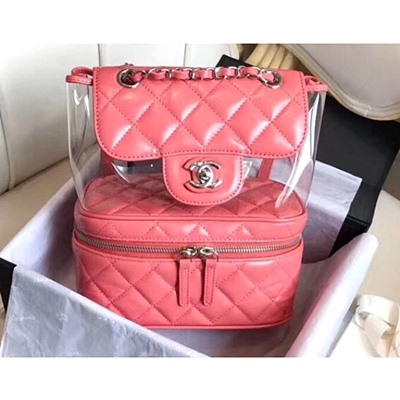샤넬 A57826 크럼플드 카프스킨 pvc 아쿠아리움 백팩 