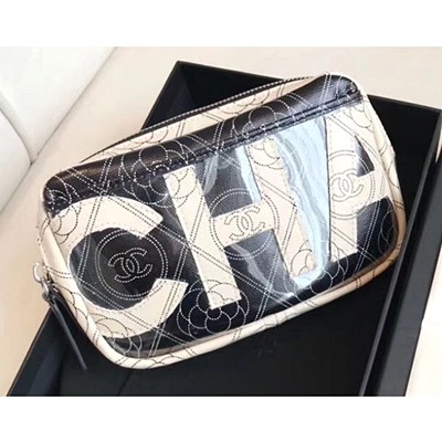 샤넬 A57272 프린트 캔버스 맥시 스몰 카메라 케이스 백 