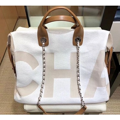 샤넬 A57164 프린트 패브릭 맥시 볼링 백 