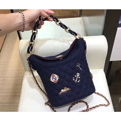 샤넬 A57868 울 챔스 버켓 백 