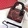 디올 오리지널 엠브로이드 카프스킨 LADY DIOR 백 블랙
