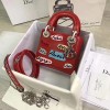 디올 Lady Dior Mini Calfskin/Embriodery Red
