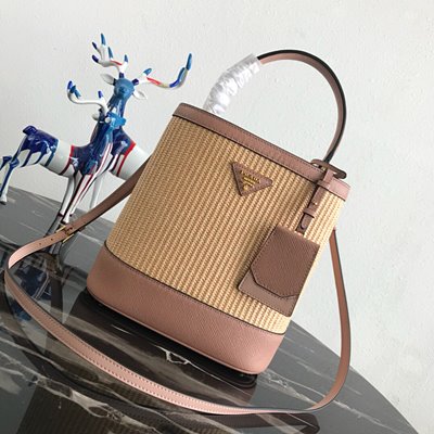 프라다 더블 미디엄 사피아노 토트 백 1BA212 베이비핑크