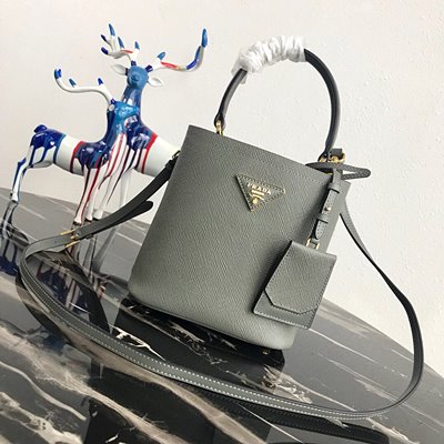 프라다 사피아노 두블레 스몰 토트 백 1BA217 그레이