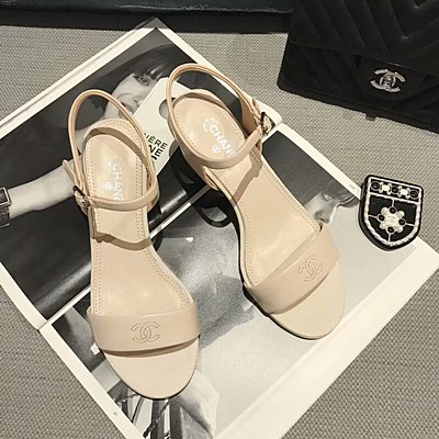 샤넬 여성 샌들  4cm/베이지