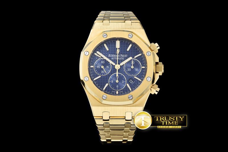 오데마피게 Royal Oak Chronograph Ref. 26320 YG/YG Blue A7750 -AP0358C