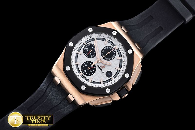 오데마피게 AP Royal Oak Chrono RG/RU White JHF A3126 Secs@9 -AP0375A
