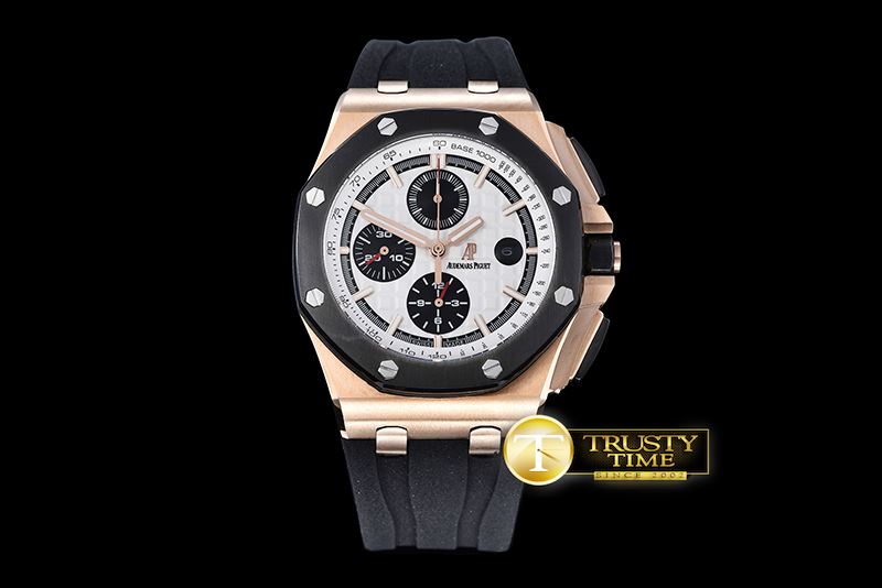오데마피게 AP Royal Oak Chrono RG/RU White JHF A3126 Secs@9 -AP0375A