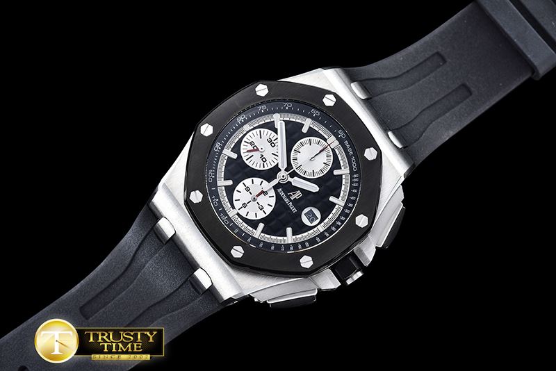 오데마피게 AP Royal Oak Chrono SS/RU Black JHF A3126 Secs@9 -AP0375B