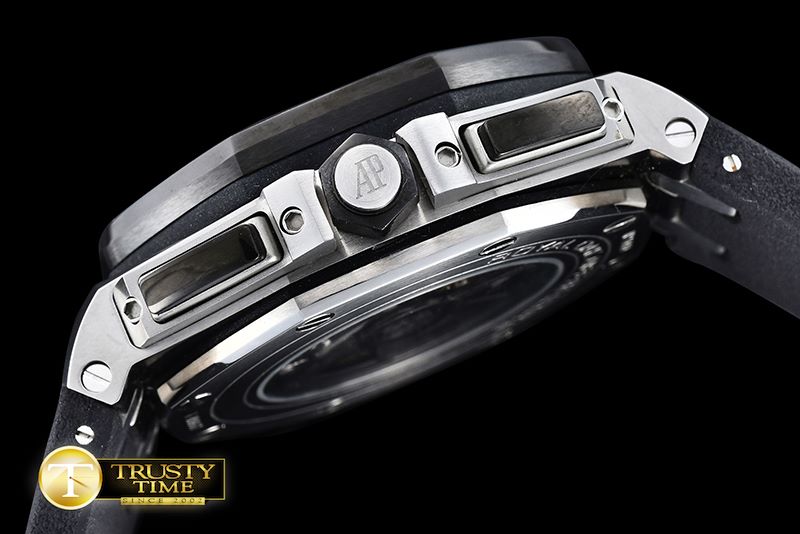 오데마피게 AP Royal Oak Chrono SS/RU Black JHF A3126 Secs@9 -AP0375B