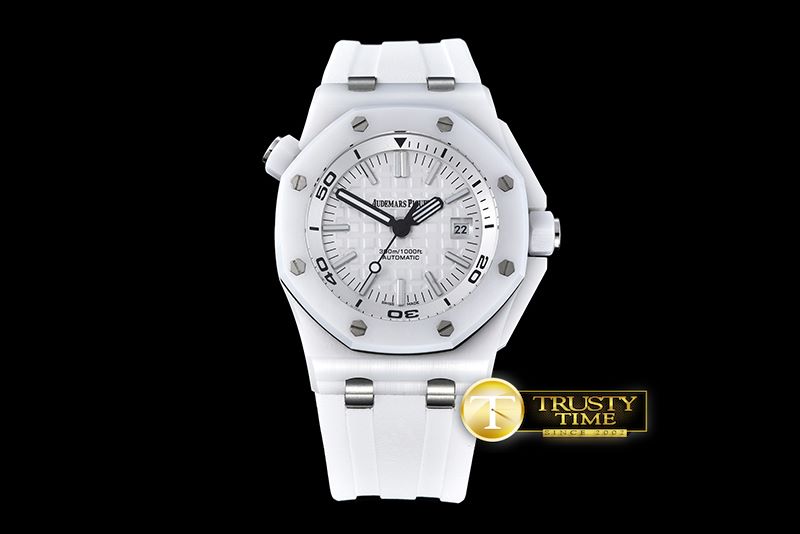 오데마피게 Royal Oak Diver CER/RU White/White JHF A2813 Mod3120 -AP0378G