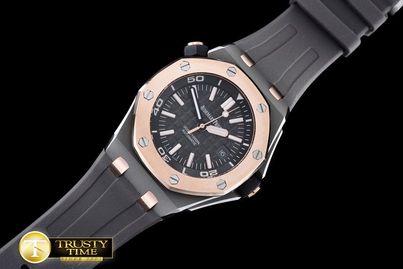 오데마피게 Royal Oak Diver SS/RU RG Bez Black JHF A2813 Mod3120 -AP0378I