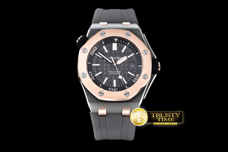 오데마피게 Royal Oak Diver SS/RU RG Bez Black JHF A2813 Mod3120 -AP0378I