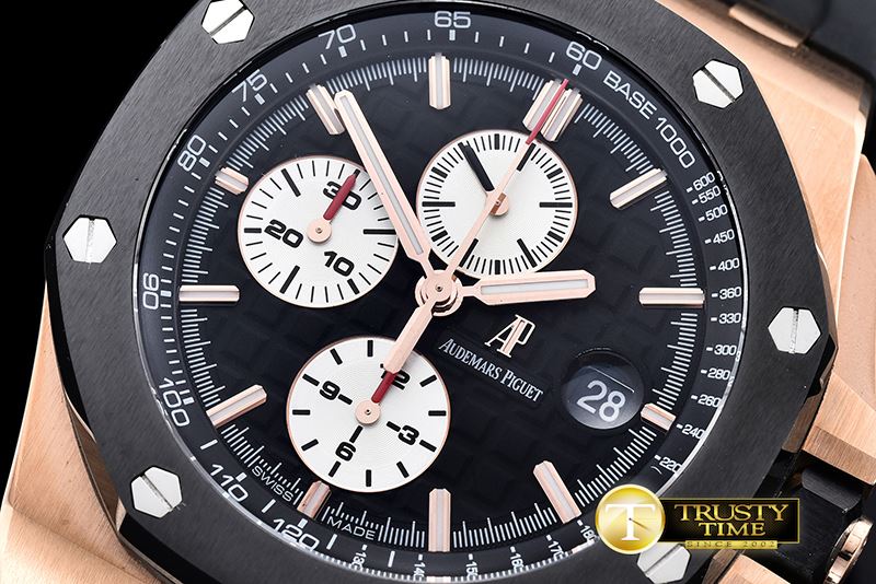 오데마피게 Royal Oak Offshore Novelty RG/RU Black Noob A7750 secs -AP0379B