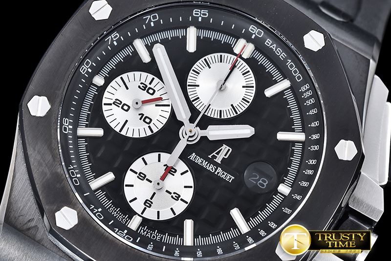 오데마피게 RO Offshore Novelty PVD/RU Black/Wht JHF A3126 Secs@9 -AP0381B