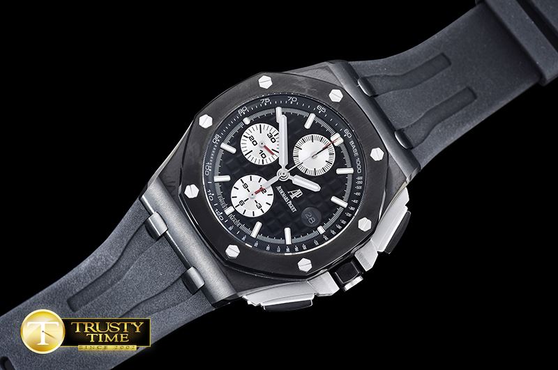 오데마피게 RO Offshore Novelty PVD/RU Black/Wht JHF A3126 Secs@9 -AP0381B