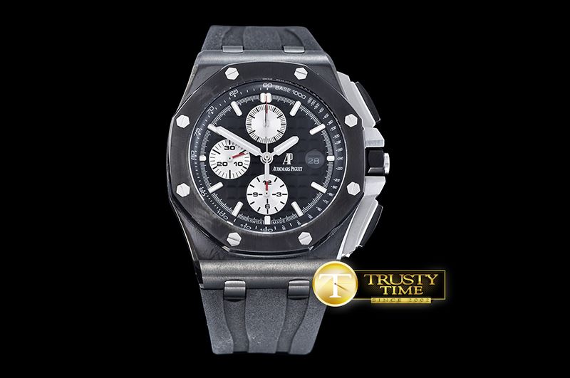 오데마피게 RO Offshore Novelty PVD/RU Black/Wht JHF A3126 Secs@9 -AP0381B
