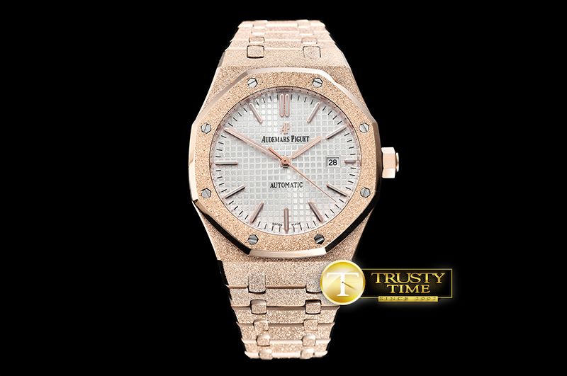 오데마피게 Royal Oak 15400 Frosted RG/RG White Asia 21J Mod 3120 -AP0508A