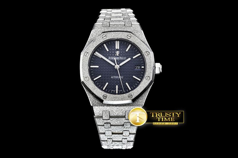 오데마피게 AP Royal Oak 37mm Frosted SS/SS Blue JHF MY9015 -AP0511B