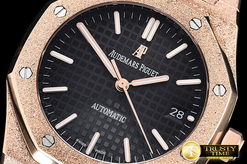 오데마피게 AP Royal Oak 37mm Frosted RG/RG Black JHF MY9015 -AP0513C