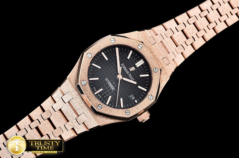 오데마피게 AP Royal Oak 37mm Frosted RG/RG Black JHF MY9015 -AP0513C