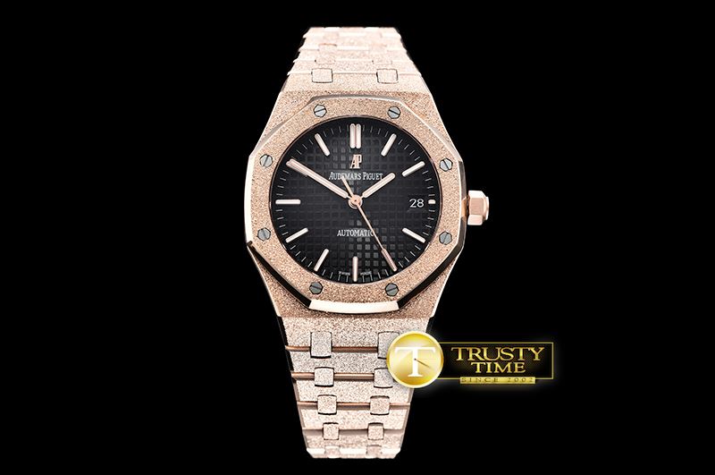 오데마피게 AP Royal Oak 37mm Frosted RG/RG Black JHF MY9015 -AP0513C