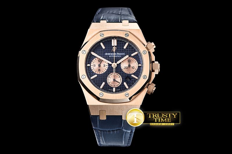 오데마피게 Royal Oak Chronograph 26320ST RG/LE Blue/RG JHF A7750 -AP0516A