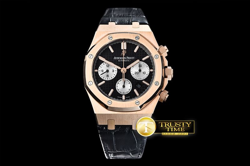 오데마피게 Royal Oak Chronograph 26320ST RG/LE Blk/Wht JHF A7750 -AP0516D