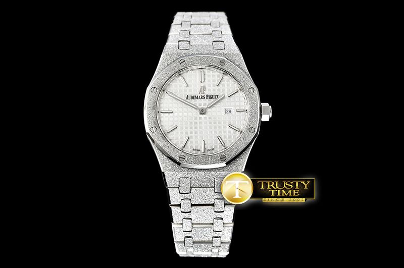 오데마피게 AP Royal Oak 33mm Frosted SS/SS White JHF V2 Swiss Qtz -AP0530C