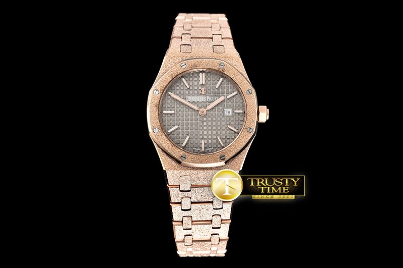 오데마피게 AP Royal Oak 33mm Frosted RG/RG Grey JHF V2 Swiss Qtz -AP0532D