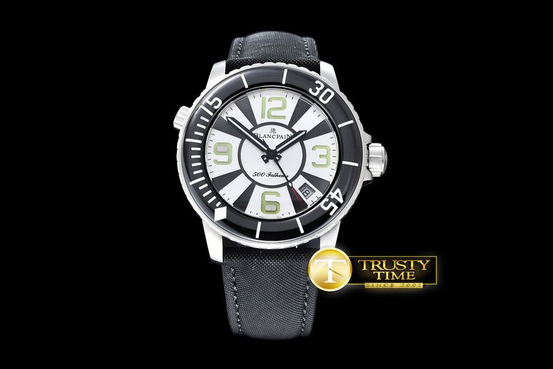 블랑팡 500 Fathoms SS/LE White Dial Num MY9015 -BLP024C
