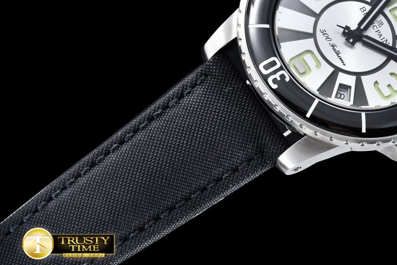 블랑팡 500 Fathoms SS/LE White Dial Num MY9015 -BLP024C