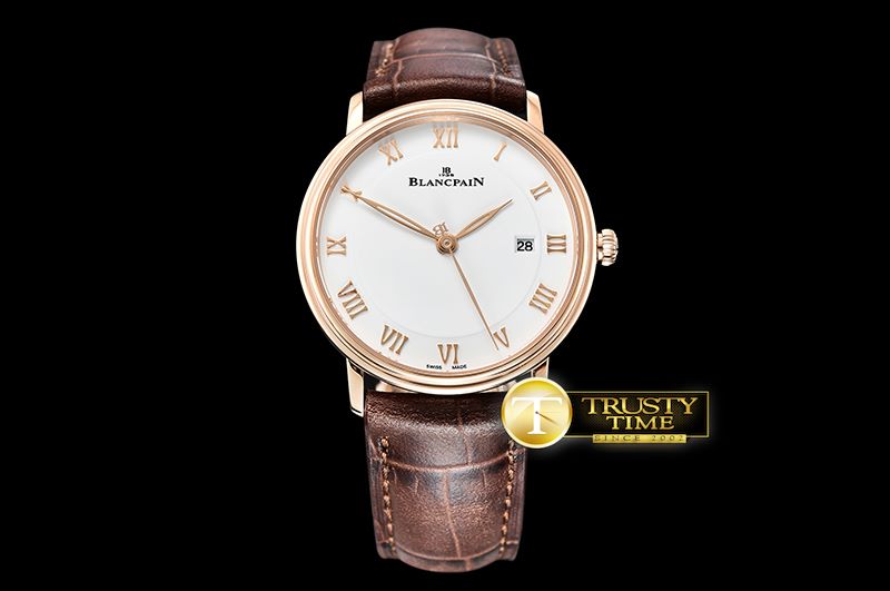 블랑팡 Villeret Ref.6651 RG/LE White/Roman ZF Miyota 9015 Mod -BLP044