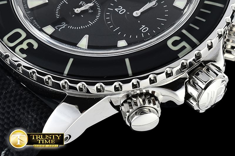 블랑팡 Fifty Fathoms Flyback Chrono SS/NY Black OMF Asia 7750 -BLP057