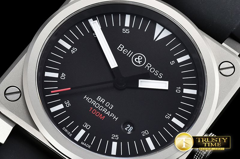 벨&로스 BR0392 Horograph Sandblasted SS/RU Black V2 Miyota 9015 -BR099