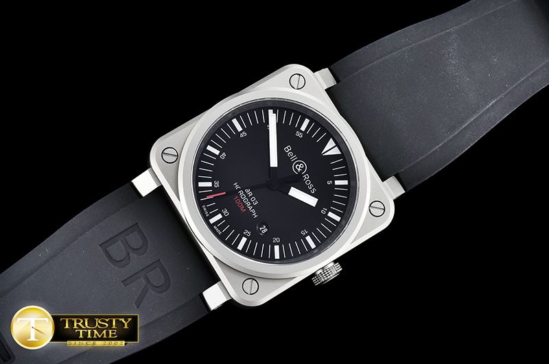 벨&로스 BR0392 Horograph Sandblasted SS/RU Black V2 Miyota 9015 -BR099