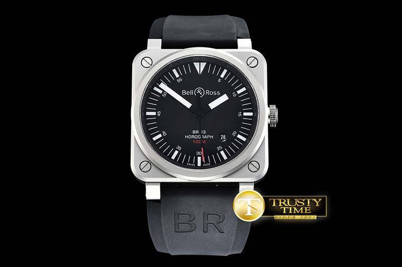 벨&로스 BR0392 Horograph Sandblasted SS/RU Black V2 Miyota 9015 -BR099
